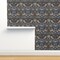 Victorian Floral Morris Inspired Arts And Crafts Damask Birds Art Nouveau Blue Green Custom Removable Wallpaper by Spoonflower Peel & Stick Wallpaper 2FT Wide